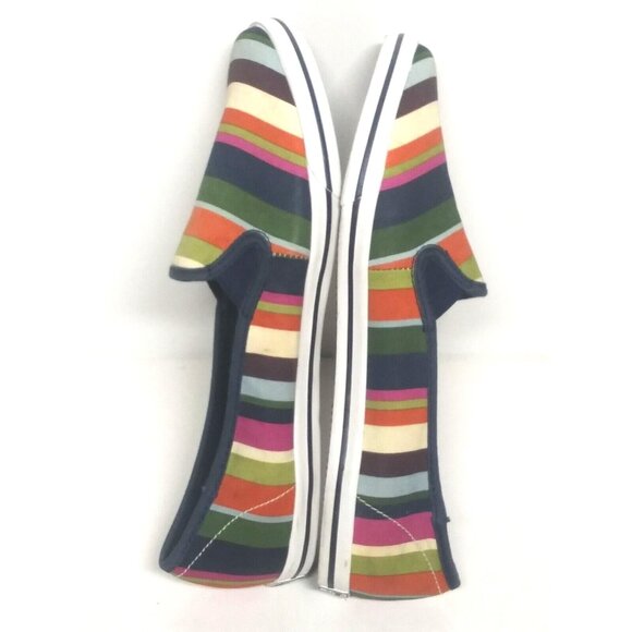 Coach Abbe shoes loafers slip-on multicolor Striped Canvas Women's 8B flats - Picture 4 of 10